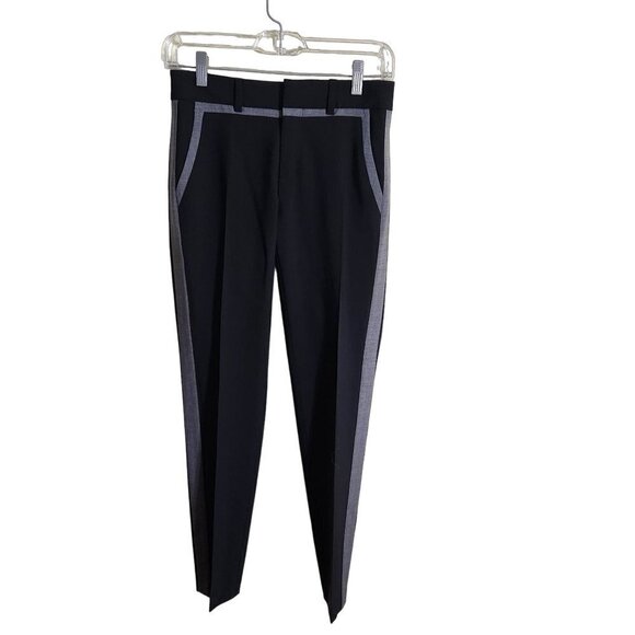 Vince Black Gray Striped Wool Career Pants Size 0 - Picture 1 of 4